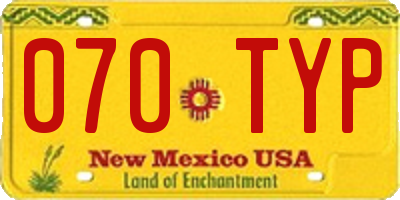 NM license plate 070TYP