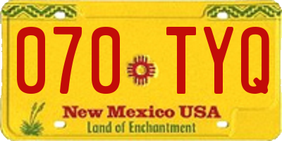 NM license plate 070TYQ