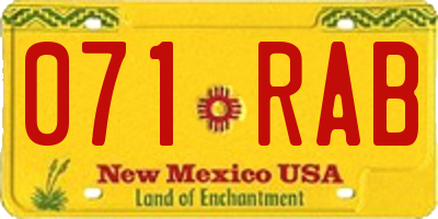 NM license plate 071RAB