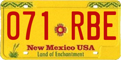 NM license plate 071RBE