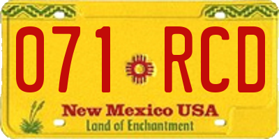 NM license plate 071RCD