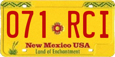 NM license plate 071RCI