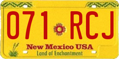 NM license plate 071RCJ