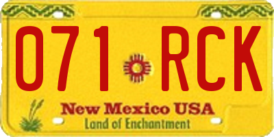 NM license plate 071RCK