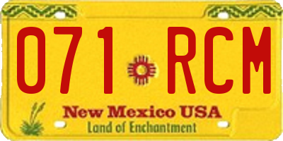 NM license plate 071RCM