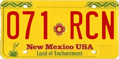 NM license plate 071RCN