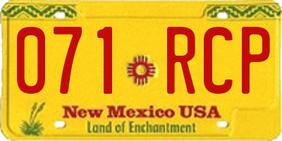 NM license plate 071RCP