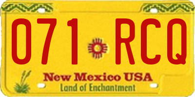 NM license plate 071RCQ
