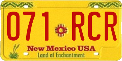 NM license plate 071RCR