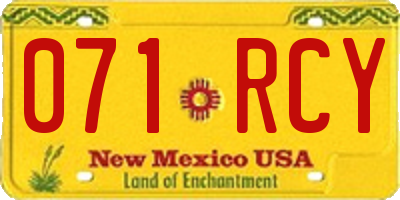 NM license plate 071RCY