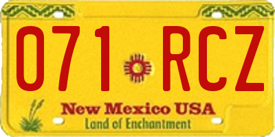 NM license plate 071RCZ