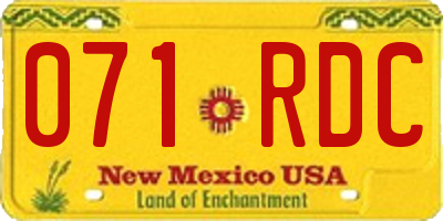 NM license plate 071RDC