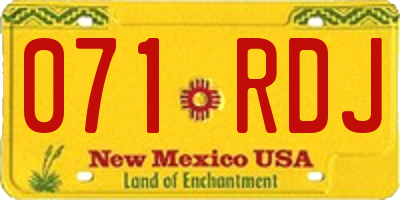 NM license plate 071RDJ