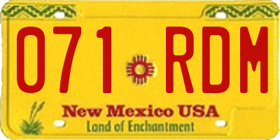 NM license plate 071RDM