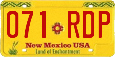 NM license plate 071RDP