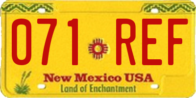 NM license plate 071REF