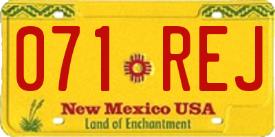 NM license plate 071REJ