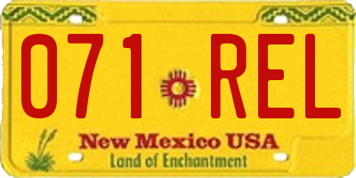 NM license plate 071REL