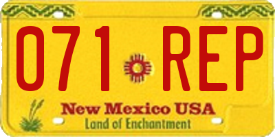 NM license plate 071REP