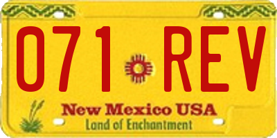NM license plate 071REV