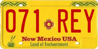 NM license plate 071REY