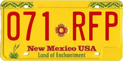 NM license plate 071RFP