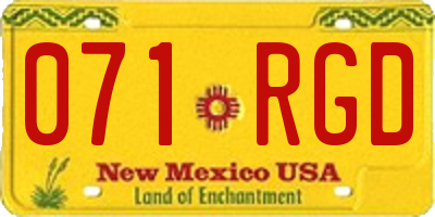 NM license plate 071RGD