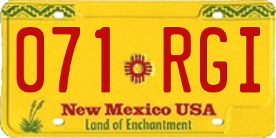 NM license plate 071RGI