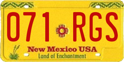 NM license plate 071RGS