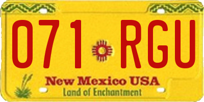 NM license plate 071RGU
