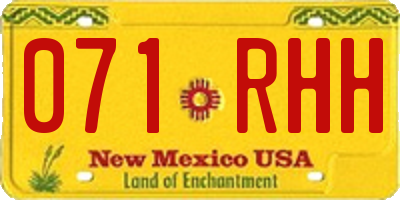 NM license plate 071RHH