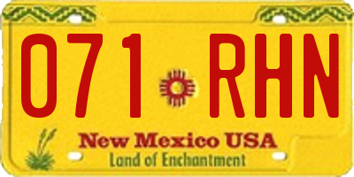 NM license plate 071RHN