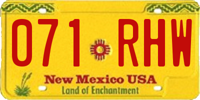 NM license plate 071RHW
