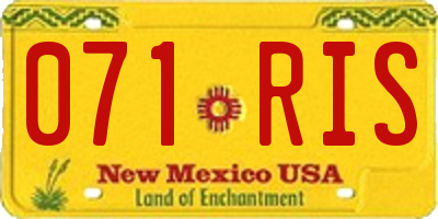 NM license plate 071RIS