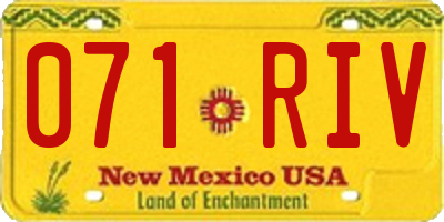 NM license plate 071RIV