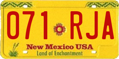 NM license plate 071RJA