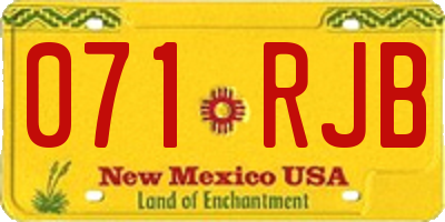 NM license plate 071RJB