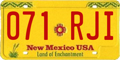 NM license plate 071RJI