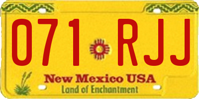 NM license plate 071RJJ