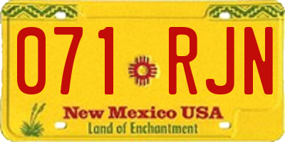 NM license plate 071RJN