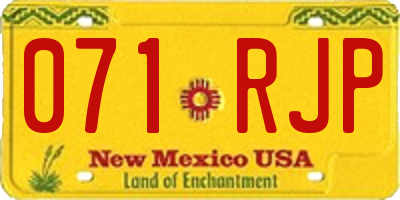 NM license plate 071RJP