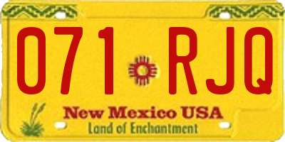 NM license plate 071RJQ