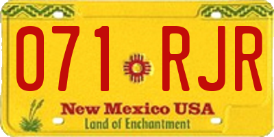 NM license plate 071RJR