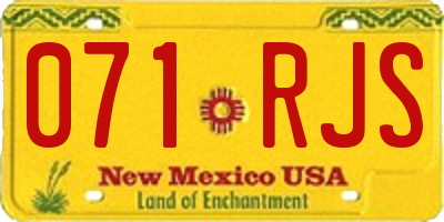 NM license plate 071RJS