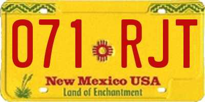 NM license plate 071RJT