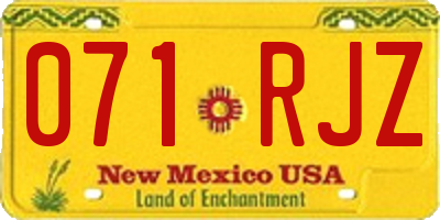NM license plate 071RJZ