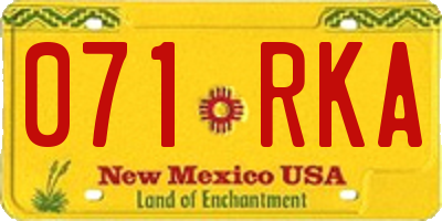 NM license plate 071RKA