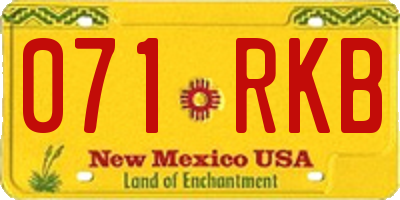 NM license plate 071RKB
