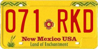 NM license plate 071RKD