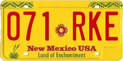 NM license plate 071RKE